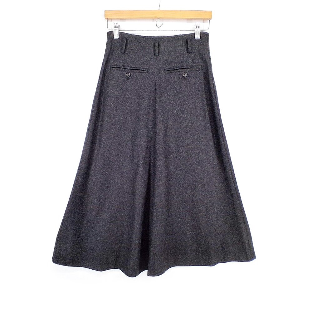 Vintage Ralph Lauren Wool Cashmere Blend Gray High Waist Flannel Midi Skirt SZ 6 - Picture 2 of 11